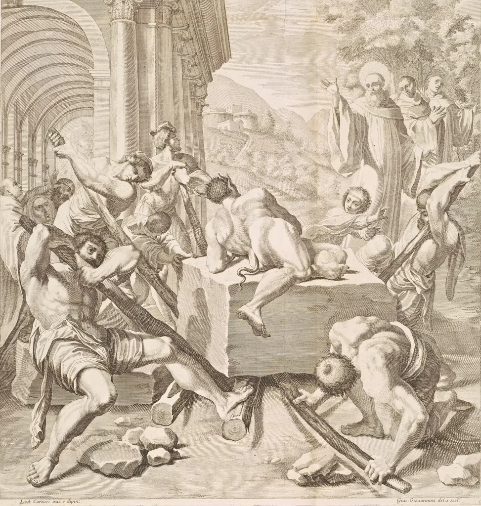 An illustration from Il claustro di S. Michele in Bosco di Bologna : dipinto dal famoso Lodovico Carracci, e da altri eccellenti maestri uscita dalla sua scola, 1694, leaf 34