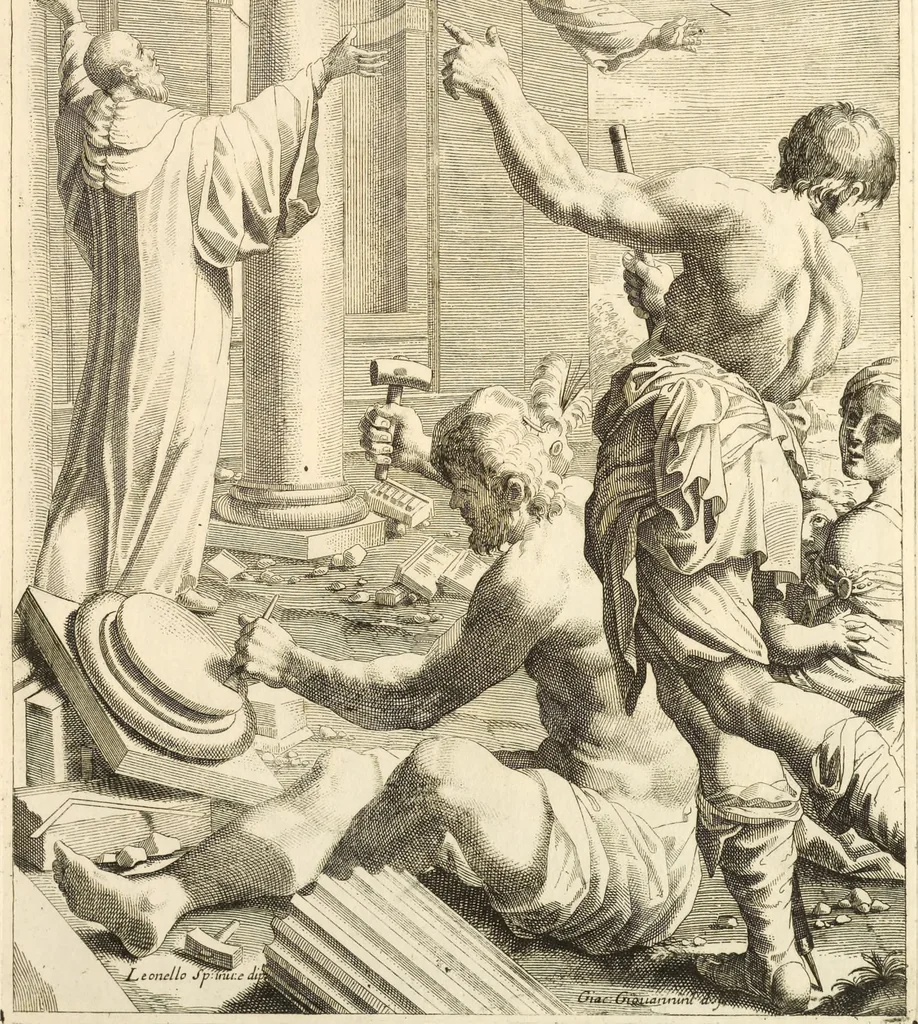 An illustration from Il claustro di S. Michele in Bosco di Bologna : dipinto dal famoso Lodovico Carracci, e da altri eccellenti maestri uscita dalla sua scola, 1694, leaf 50