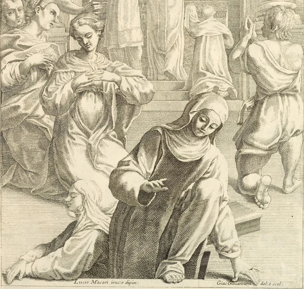 An illustration from Il claustro di S. Michele in Bosco di Bologna : dipinto dal famoso Lodovico Carracci, e da altri eccellenti maestri uscita dalla sua scola, 1694, leaf 60