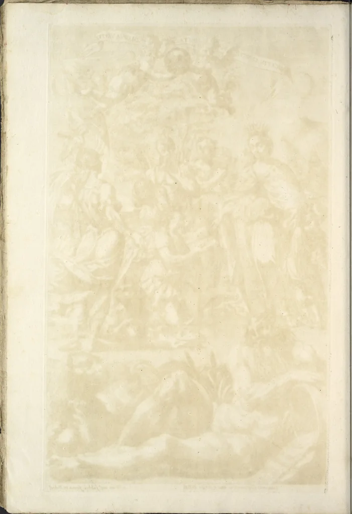 An illustration from Il claustro di S. Michele in Bosco di Bologna : dipinto dal famoso Lodovico Carracci, e da altri eccellenti maestri uscita dalla sua scola, 1694, leaf 7