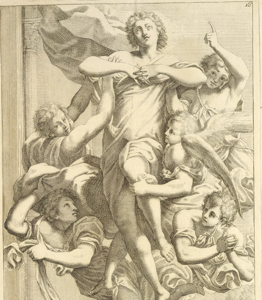 An illustration from Il claustro di S. Michele in Bosco di Bologna : dipinto dal famoso Lodovico Carracci, e da altri eccellenti maestri uscita dalla sua scola, 1694, leaf 70