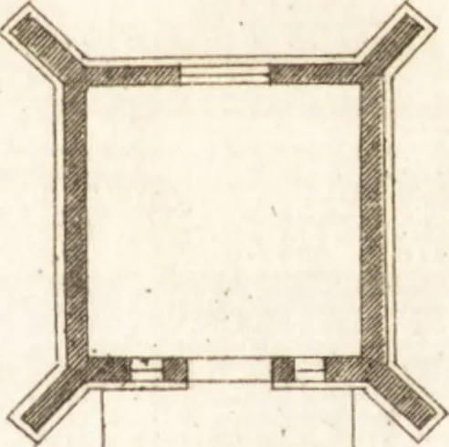 An illustration from The country gentleman's pocket companion, and builder's assistant, for rural decorative architecture : containing, thirty-two new designs, plans and elevations of alcoves, floats, temples, summer-houses, lodges, huts, grotto's, &c. in the Augustine, Gothick and Chinese taste, with proper directions annexed : also the exact estimate of their several amounts, which are from twenty-five to one hundred pounds, and most of them portable : correctly engraved on twenty-five copper plates, 1753, leaf 30