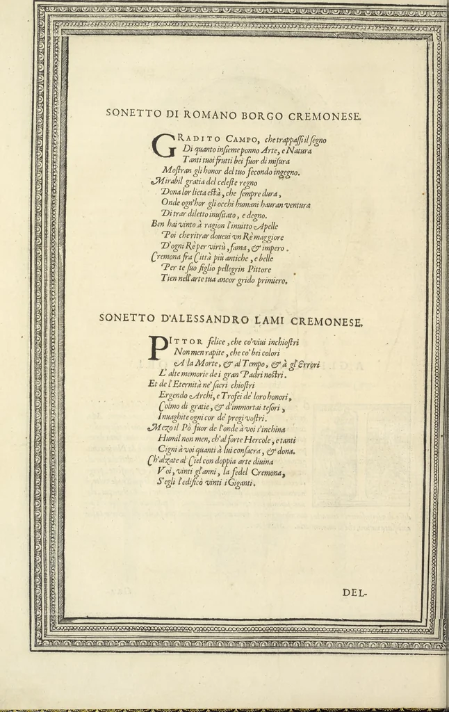 An illustration from Cremona fedelissima citta et nobilissima colonia de Romani : rappresentata in disegno col svo contado et illvstrata d'vna breve historia delle cose piv notabili appartenenti ad essa et de i ritratti natvrali de dvchi et dvchesse di Milano e compendio delle lor vite, 1585, leaf 15