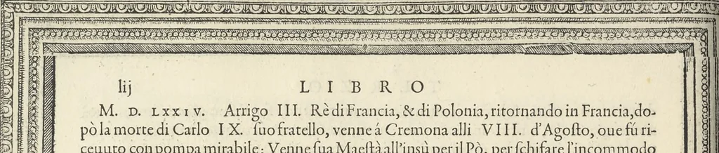 An illustration from Cremona fedelissima citta et nobilissima colonia de Romani : rappresentata in disegno col svo contado et illvstrata d'vna breve historia delle cose piv notabili appartenenti ad essa et de i ritratti natvrali de dvchi et dvchesse di Milano e compendio delle lor vite, 1585, leaf 155