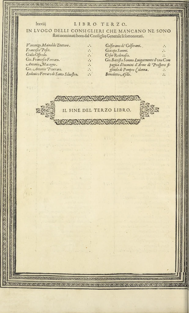 An illustration from Cremona fedelissima citta et nobilissima colonia de Romani : rappresentata in disegno col svo contado et illvstrata d'vna breve historia delle cose piv notabili appartenenti ad essa et de i ritratti natvrali de dvchi et dvchesse di Milano e compendio delle lor vite, 1585, leaf 183