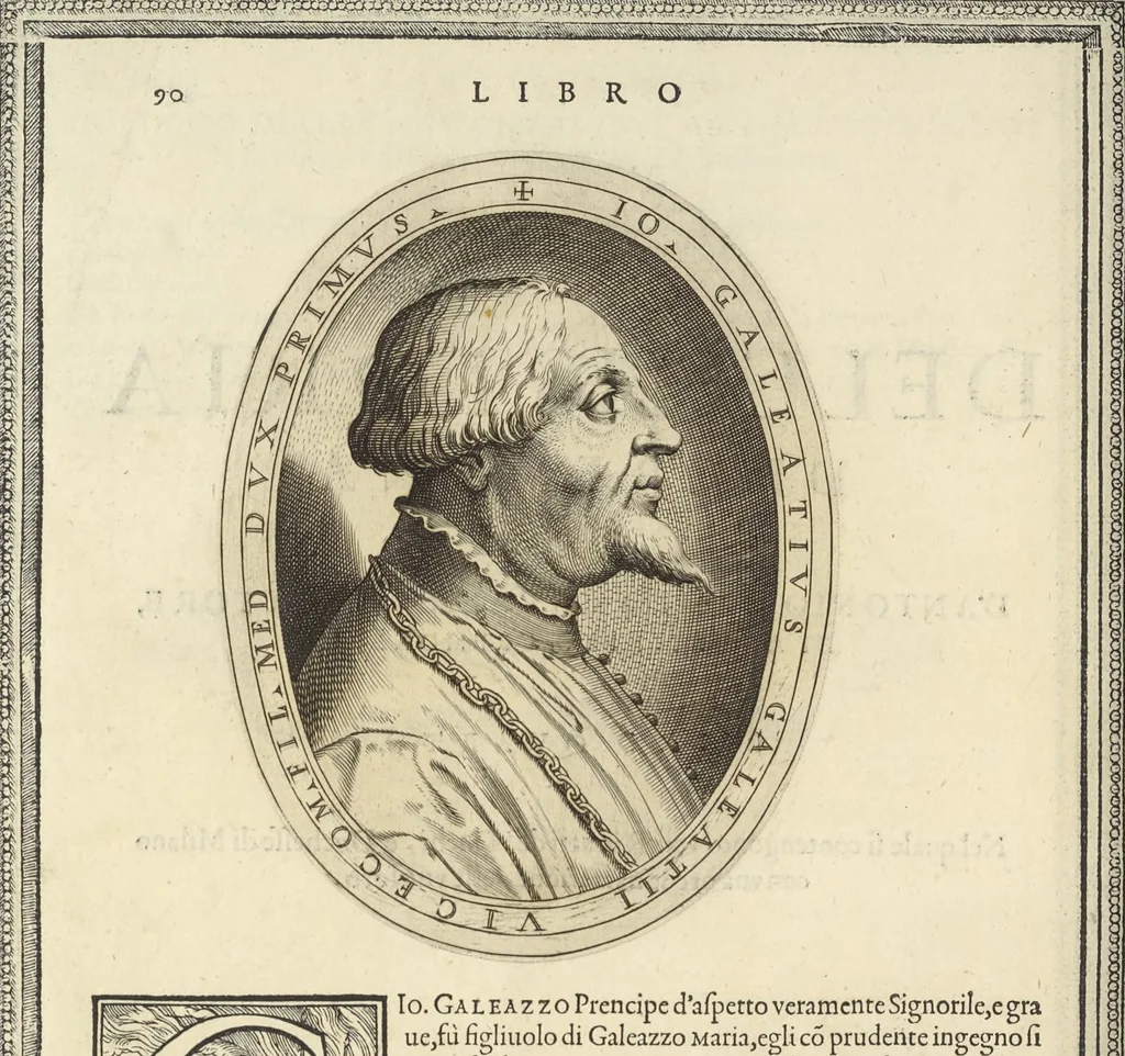 An illustration from Cremona fedelissima citta et nobilissima colonia de Romani : rappresentata in disegno col svo contado et illvstrata d'vna breve historia delle cose piv notabili appartenenti ad essa et de i ritratti natvrali de dvchi et dvchesse di Milano e compendio delle lor vite, 1585, leaf 185