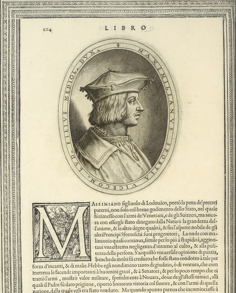 An illustration from Cremona fedelissima citta et nobilissima colonia de Romani : rappresentata in disegno col svo contado et illvstrata d'vna breve historia delle cose piv notabili appartenenti ad essa et de i ritratti natvrali de dvchi et dvchesse di Milano e compendio delle lor vite, 1585, leaf 199