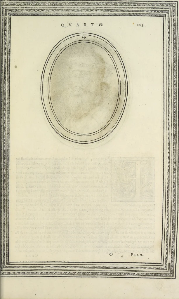An illustration from Cremona fedelissima citta et nobilissima colonia de Romani : rappresentata in disegno col svo contado et illvstrata d'vna breve historia delle cose piv notabili appartenenti ad essa et de i ritratti natvrali de dvchi et dvchesse di Milano e compendio delle lor vite, 1585, leaf 200