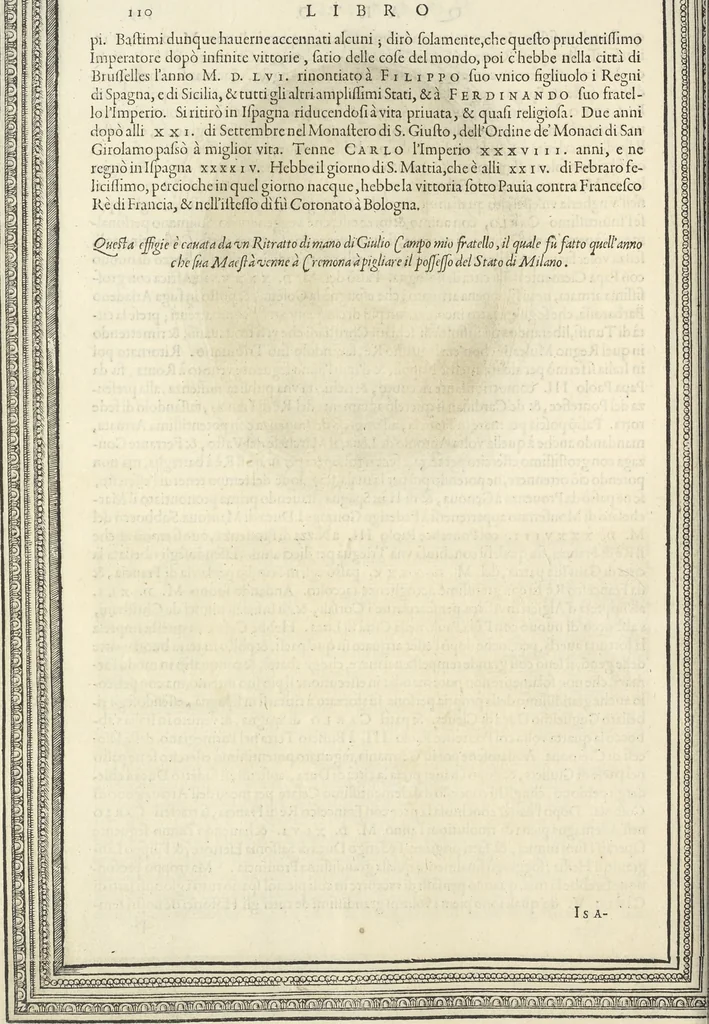 An illustration from Cremona fedelissima citta et nobilissima colonia de Romani : rappresentata in disegno col svo contado et illvstrata d'vna breve historia delle cose piv notabili appartenenti ad essa et de i ritratti natvrali de dvchi et dvchesse di Milano e compendio delle lor vite, 1585, leaf 205