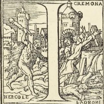 An illustration from Cremona fedelissima citta et nobilissima colonia de Romani : rappresentata in disegno col svo contado et illvstrata d'vna breve historia delle cose piv notabili appartenenti ad essa et de i ritratti natvrali de dvchi et dvchesse di Milano e compendio delle lor vite, 1585, leaf 213