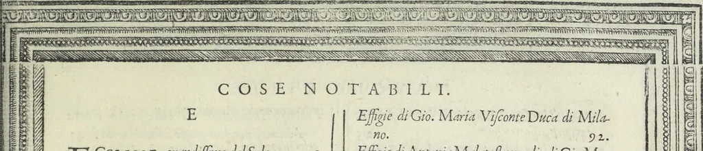 An illustration from Cremona fedelissima citta et nobilissima colonia de Romani : rappresentata in disegno col svo contado et illvstrata d'vna breve historia delle cose piv notabili appartenenti ad essa et de i ritratti natvrali de dvchi et dvchesse di Milano e compendio delle lor vite, 1585, leaf 232