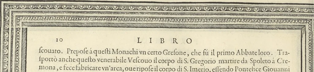 An illustration from Cremona fedelissima citta et nobilissima colonia de Romani : rappresentata in disegno col svo contado et illvstrata d'vna breve historia delle cose piv notabili appartenenti ad essa et de i ritratti natvrali de dvchi et dvchesse di Milano e compendio delle lor vite, 1585, leaf 25