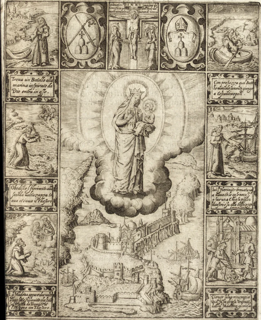 An illustration from Cronica istoriale di Tremiti, 1606, leaf 6
