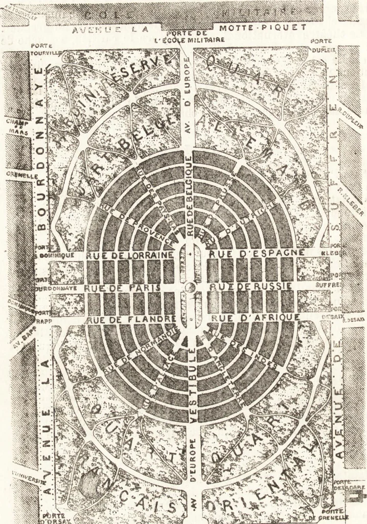 An illustration from Les curiosités de l'Exposition universelle de 1867 : suivi d'un indicateur pratique des moyens de transport, des prix d'entrée, etc. : avec six plans, 1867, leaf 31