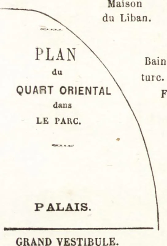 An illustration from Les curiosités de l'Exposition universelle de 1867 : suivi d'un indicateur pratique des moyens de transport, des prix d'entrée, etc. : avec six plans, 1867, leaf 38