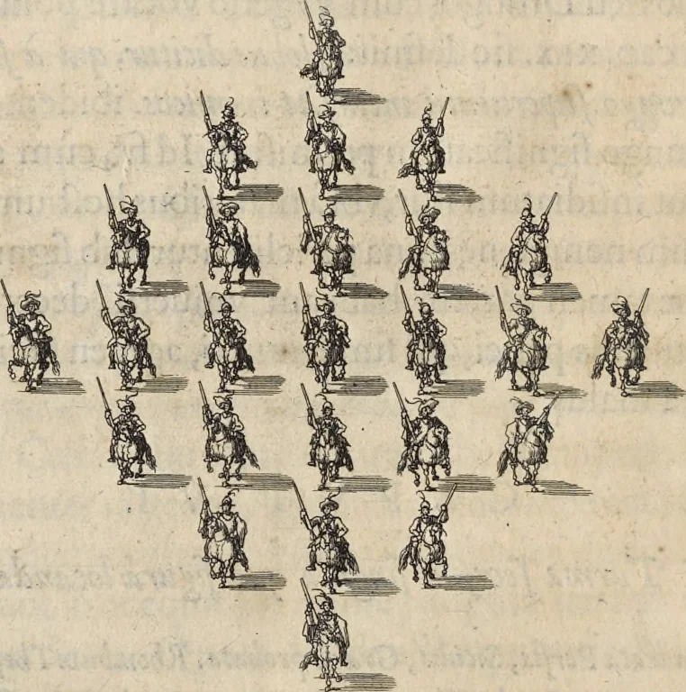 An illustration from De militia equestri antiqua et noua ad regem Philippum IV libri quinque, 1630, leaf 202