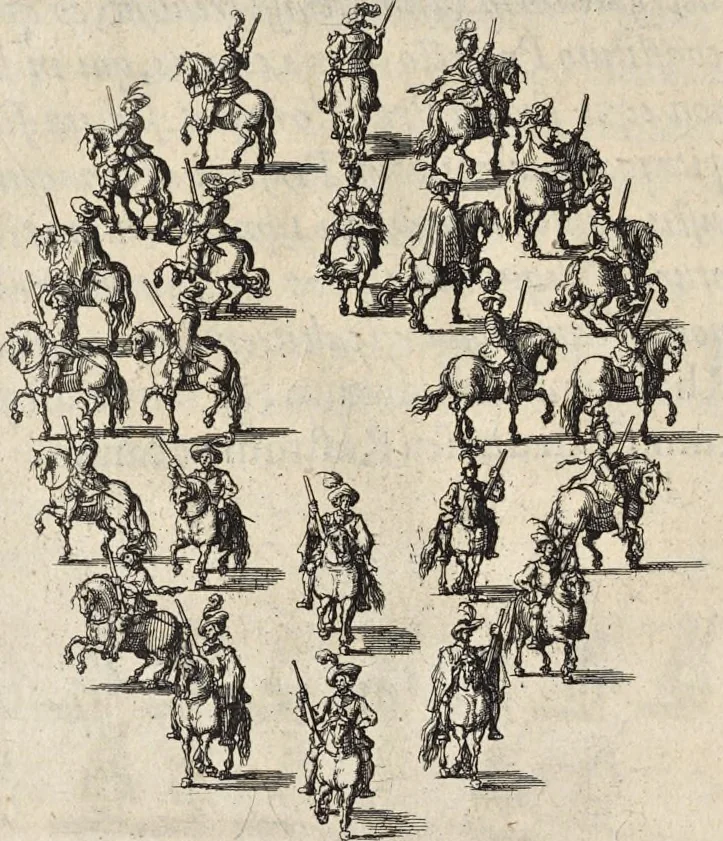 An illustration from De militia equestri antiqua et noua ad regem Philippum IV libri quinque, 1630, leaf 204