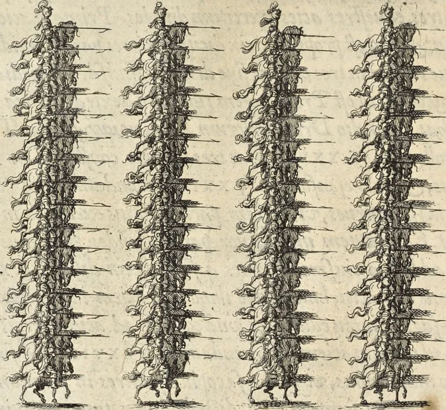 An illustration from De militia equestri antiqua et noua ad regem Philippum IV libri quinque, 1630, leaf 268