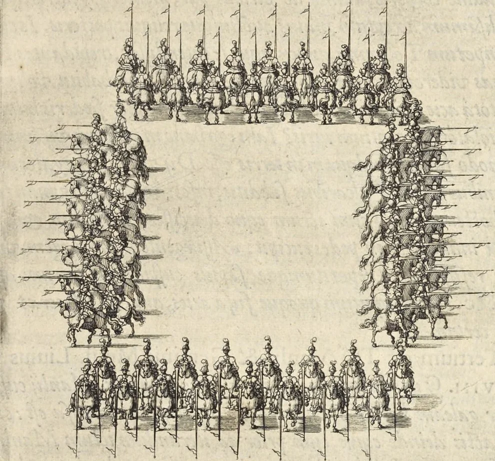 An illustration from De militia equestri antiqua et noua ad regem Philippum IV libri quinque, 1630, leaf 273