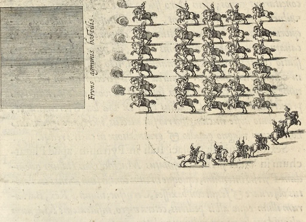 An illustration from De militia equestri antiqua et noua ad regem Philippum IV libri quinque, 1630, leaf 276