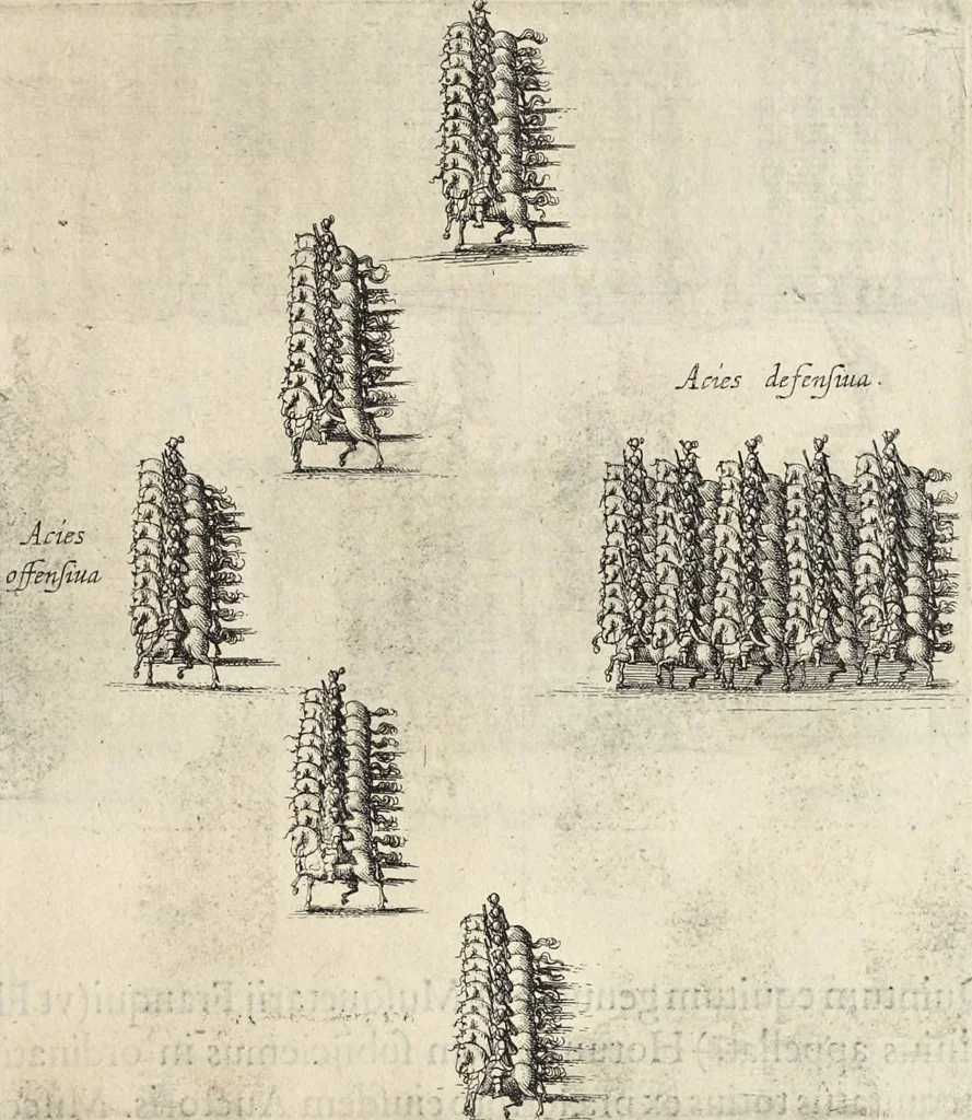 An illustration from De militia equestri antiqua et noua ad regem Philippum IV libri quinque, 1630, leaf 281