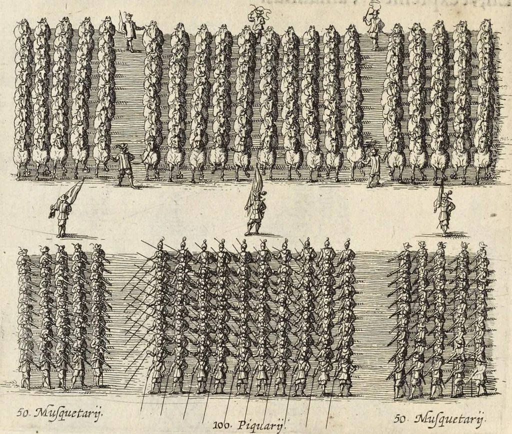 An illustration from De militia equestri antiqua et noua ad regem Philippum IV libri quinque, 1630, leaf 282