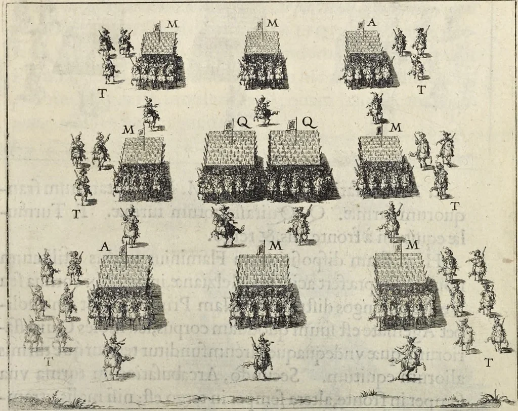An illustration from De militia equestri antiqua et noua ad regem Philippum IV libri quinque, 1630, leaf 301