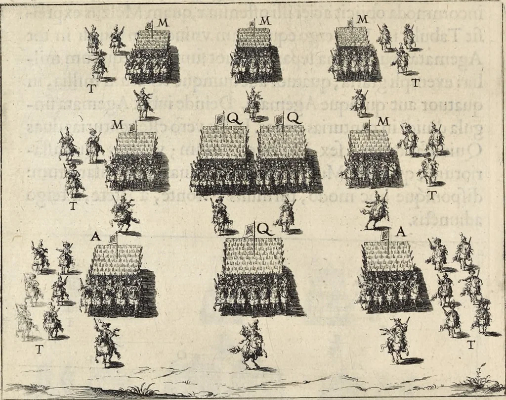 An illustration from De militia equestri antiqua et noua ad regem Philippum IV libri quinque, 1630, leaf 302