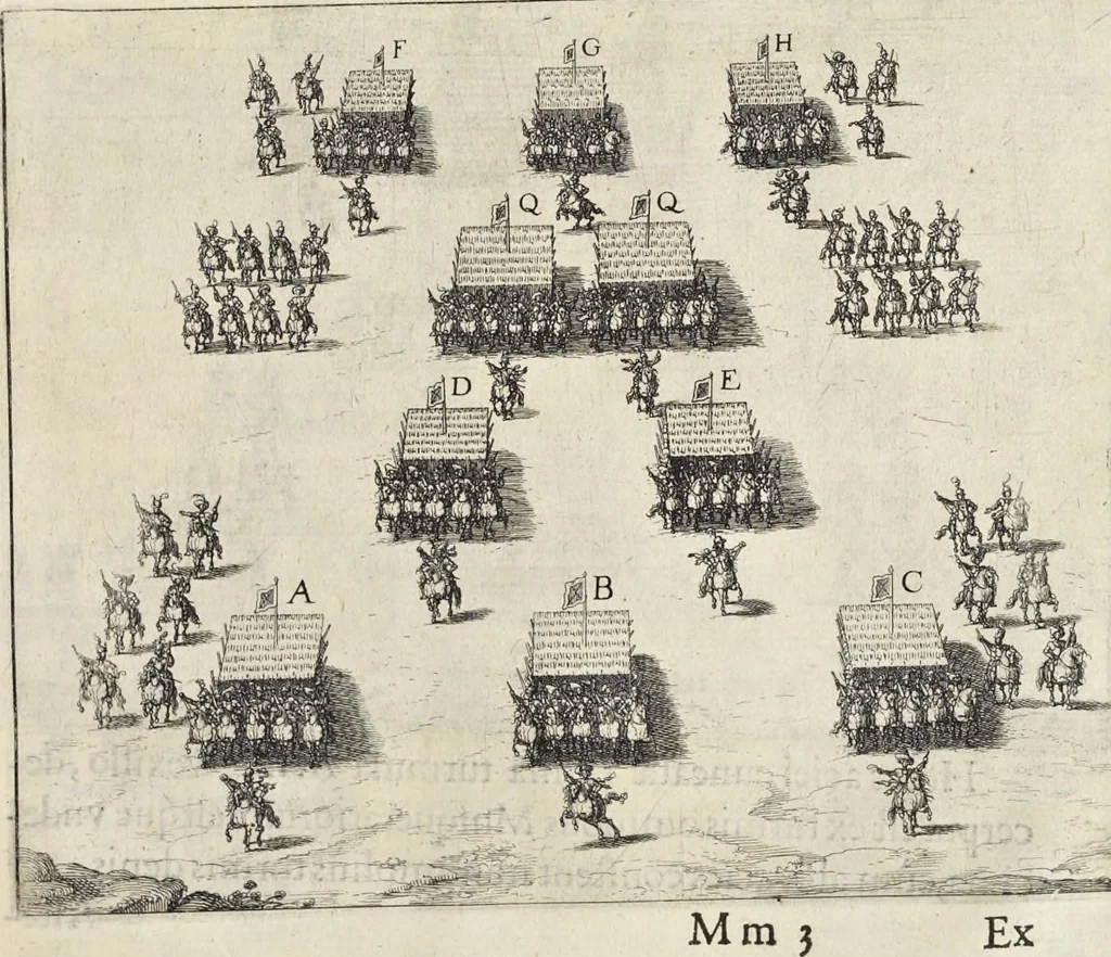 An illustration from De militia equestri antiqua et noua ad regem Philippum IV libri quinque, 1630, leaf 303