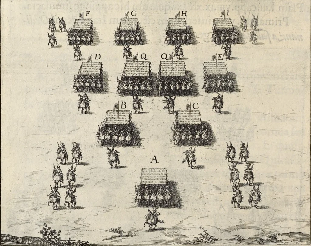 An illustration from De militia equestri antiqua et noua ad regem Philippum IV libri quinque, 1630, leaf 304