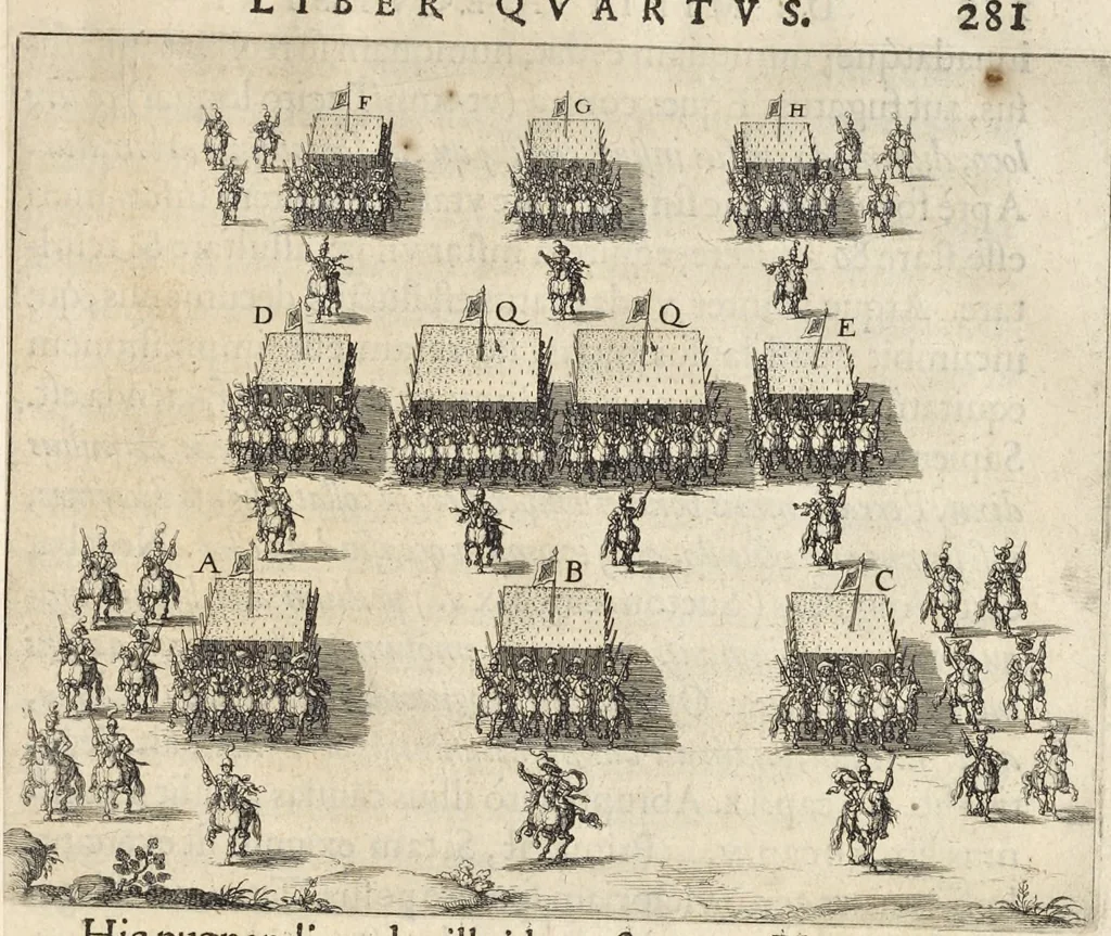An illustration from De militia equestri antiqua et noua ad regem Philippum IV libri quinque, 1630, leaf 307