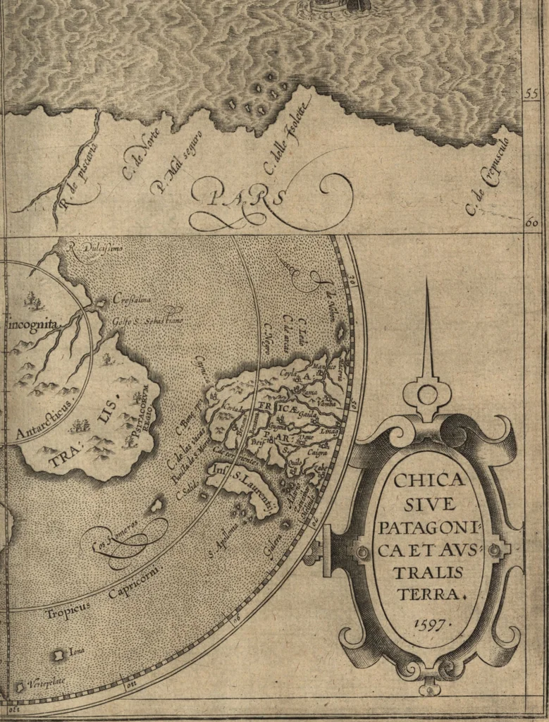 An illustration from Descriptionis Ptolemaicae augmentum, siue, Occidentis notitia : breui commentario illustrata, et hac secunda editione magna sui parte aucta, 1603, leaf 206