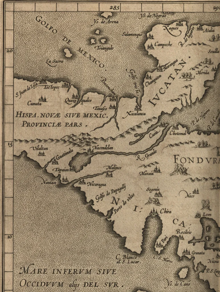 An illustration from Descriptionis Ptolemaicae augmentum, siue, Occidentis notitia : breui commentario illustrata, et hac secunda editione magna sui parte aucta, 1603, leaf 241