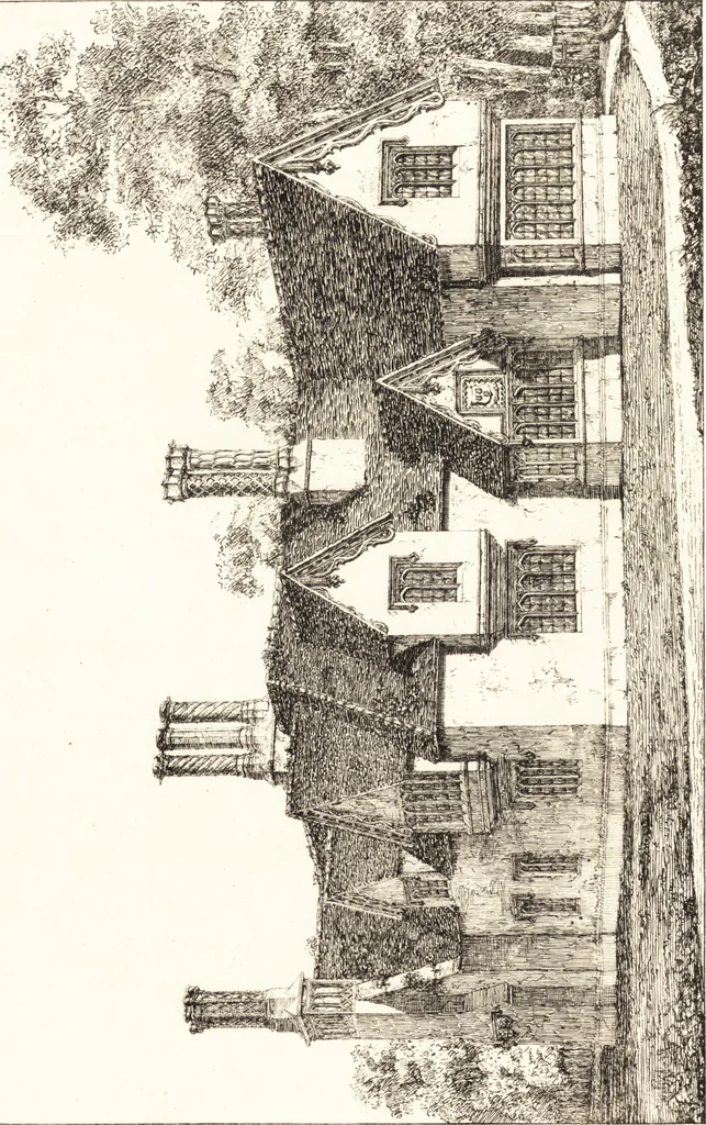 An illustration from Designs for parsonage houses, alms houses, etc., etc. : with examples of gables, and other curious remains of old English architecture, 1827, leaf 22