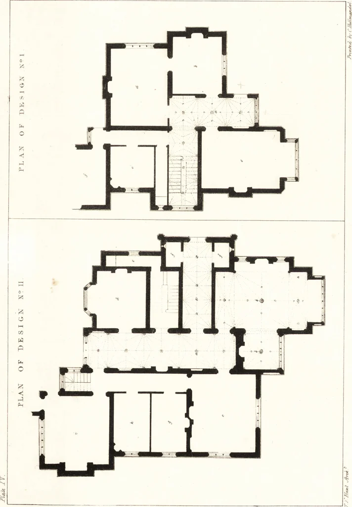 An illustration from Designs for parsonage houses, alms houses, etc., etc. : with examples of gables, and other curious remains of old English architecture, 1827, leaf 24