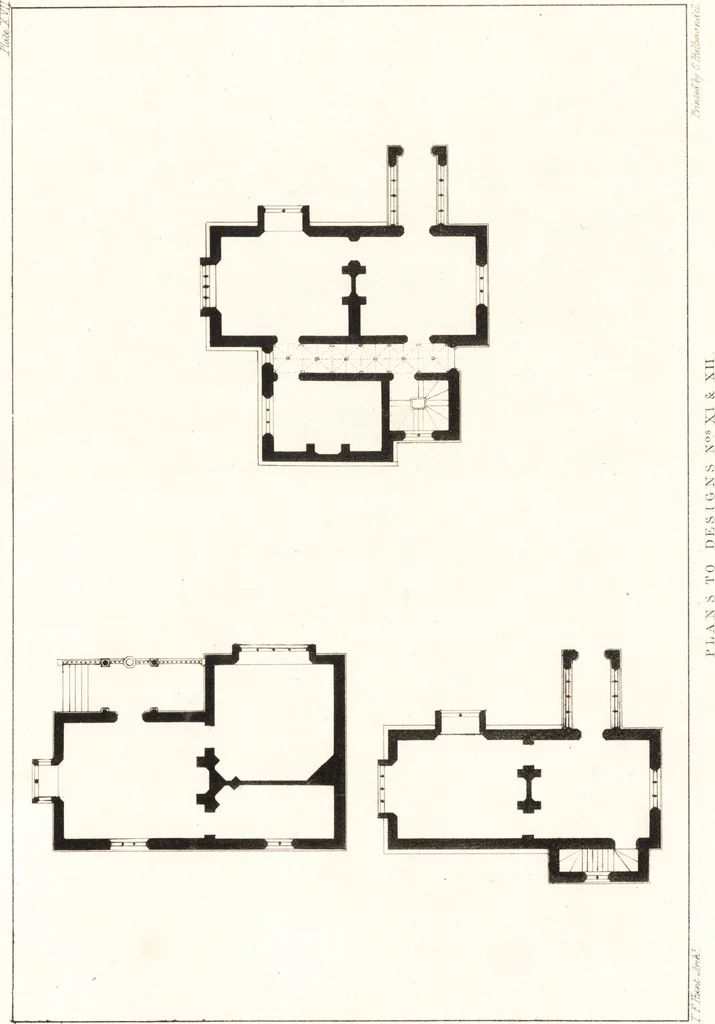 An illustration from Designs for parsonage houses, alms houses, etc., etc. : with examples of gables, and other curious remains of old English architecture, 1827, leaf 72