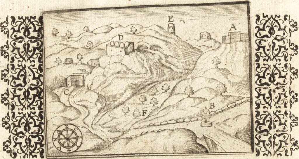 An illustration from El devoto peregrino y viage de Tierra Santa, 1664, leaf 275