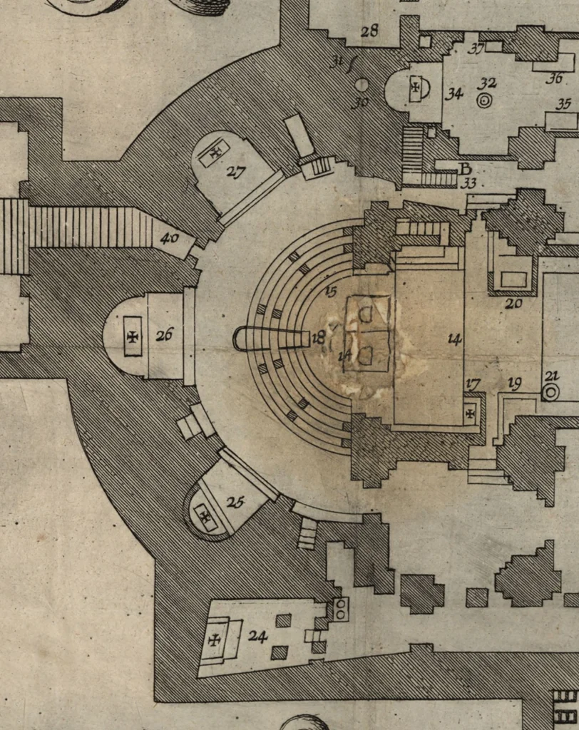 An illustration from El devoto peregrino y viage de Tierra Santa, 1664, leaf 338