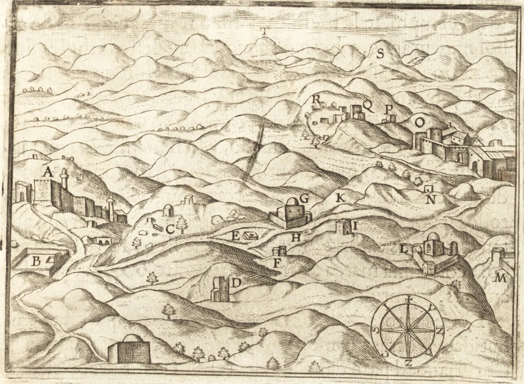 An illustration from El devoto peregrino y viage de Tierra Santa, 1664, leaf 410