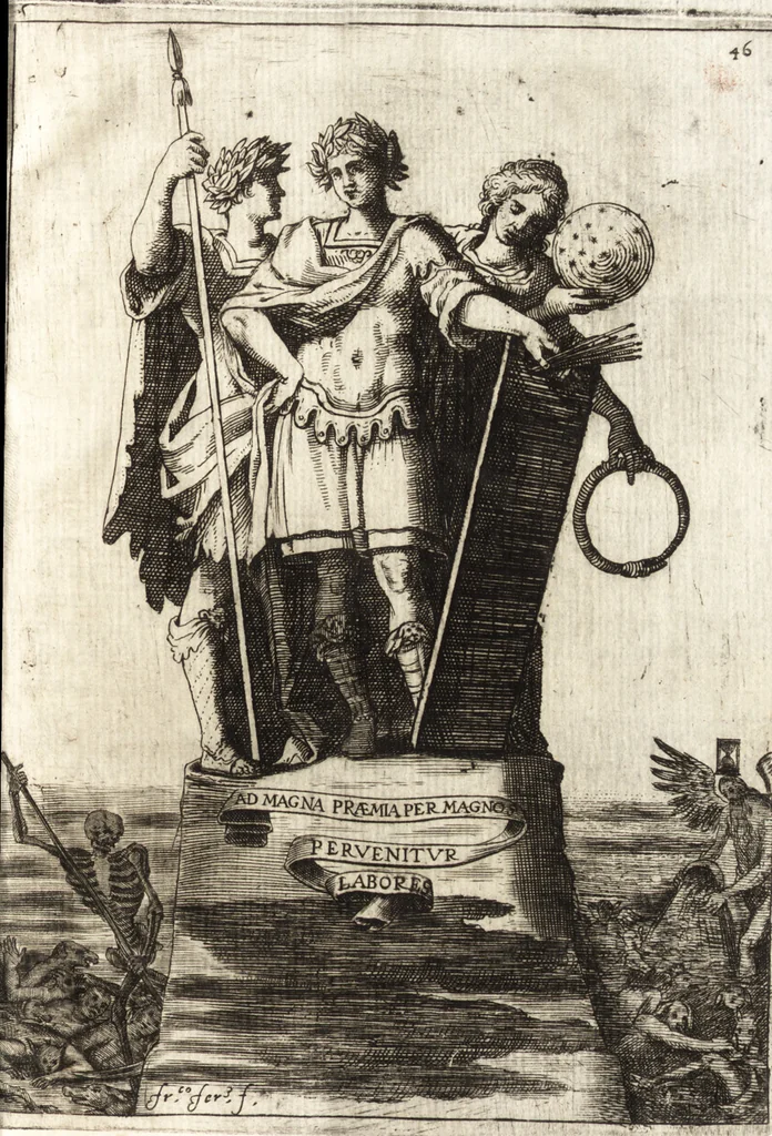An illustration from Dialogos de la pintvra : sv defensa, origen, esse[n]cia, definicion, modos y diferencias, 1633, leaf 116