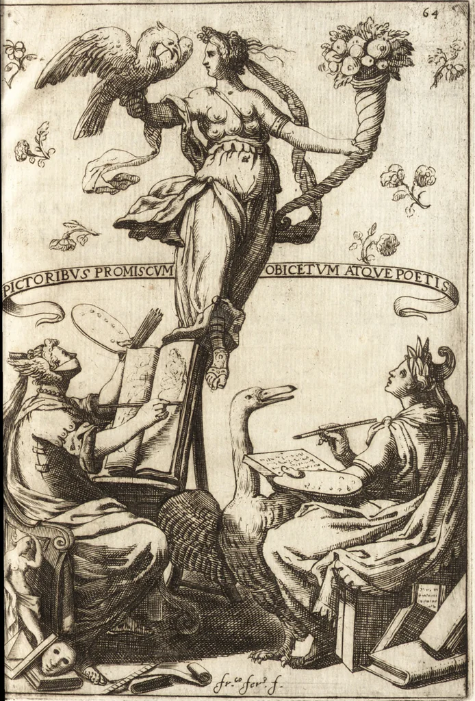 An illustration from Dialogos de la pintvra : sv defensa, origen, esse[n]cia, definicion, modos y diferencias, 1633, leaf 152
