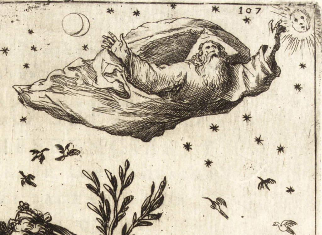 An illustration from Dialogos de la pintvra : sv defensa, origen, esse[n]cia, definicion, modos y diferencias, 1633, leaf 238