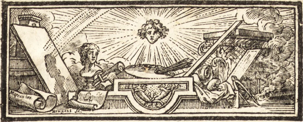 An illustration from Dictionnaire des arts de peinture, sculpture et gravure, 1792, leaf 8