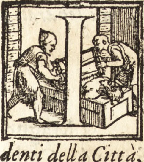 An illustration from Discorsi di monsignore don Vincenzio Borghini. Recati à luce da'deputati per suo testamento. Con la tavola delle cose piv notabili, 1584, leaf 10