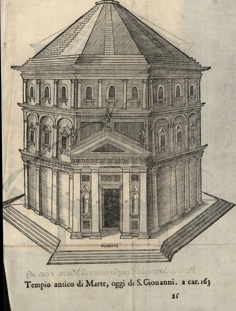 An illustration from Discorsi di monsignore don Vincenzio Borghini. Recati à luce da'deputati per suo testamento. Con la tavola delle cose piv notabili, 1584, leaf 348