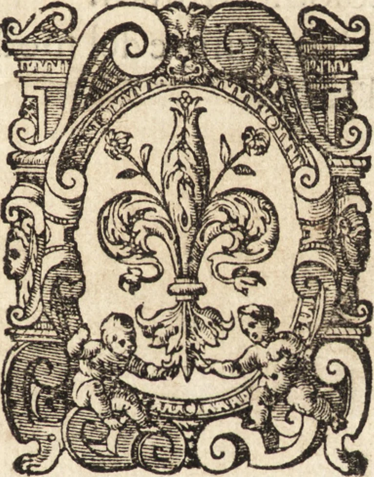 An illustration from Discorsi di monsignore don Vincenzio Borghini. Recati à luce da'deputati per suo testamento. Con la tavola delle cose piv notabili, 1584, leaf 4