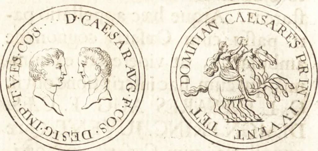 An illustration from Dissertatio de ortu et interitu Imperii Romani : qua examinatur nobilis illa, ut eam vocat merito summus Grotius, cum apud historicos, tum etiam JCtos tractata quaestio, anea, quae olim fuerint Romani Imperii, jam sint Germanici regni, propter translationem Imperii Romani in Carolum M. factam, vel an nulla translatio ejusmodi facta, sed, populo Romano eodem hodie, qui olim fuit, penes eundem quoque imperium mansisse dicendum, tanquam penes corpus, in quo esset ac viveret, 1698, leaf 199