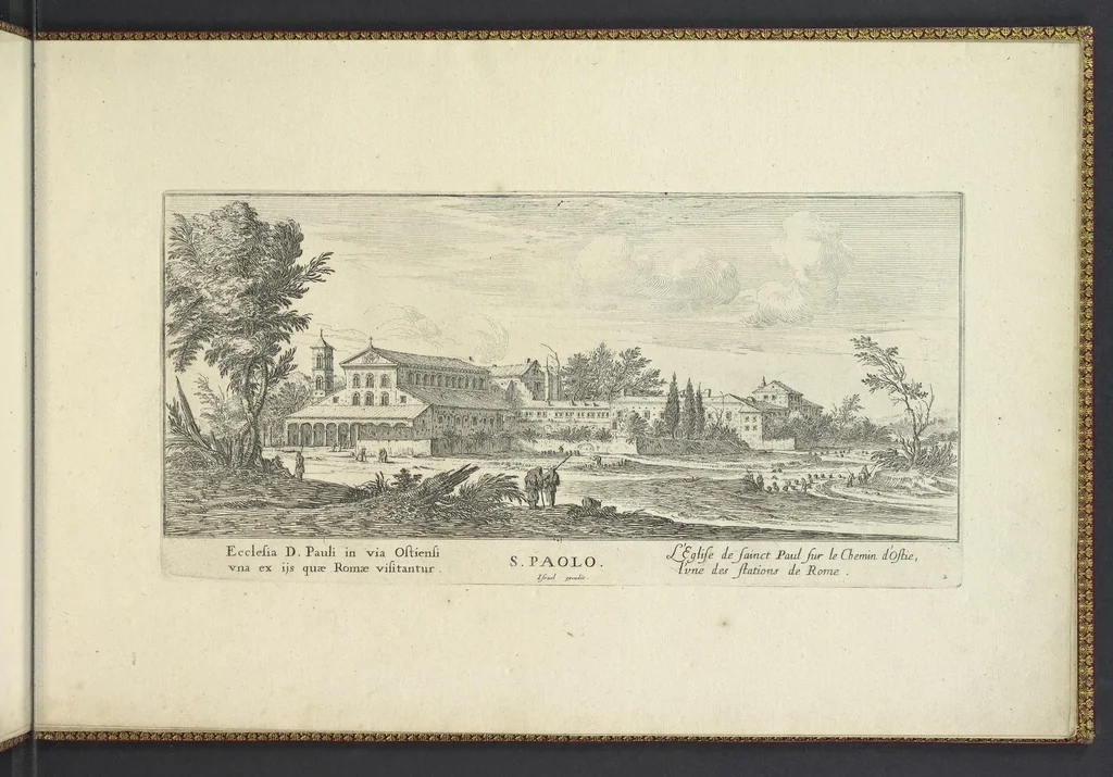 An illustration from Les eglises des stations de Rome dediées par Israel Henriet a havlte et pvissante dame, dame Marie Catherine de la Roche Foucauld .., leaf 12