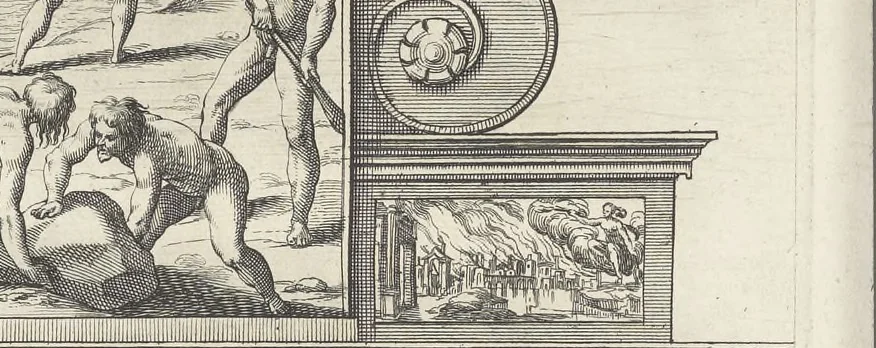 An illustration from Eloges et discours sur la triomphante reception du roy en sa ville de Paris, apres la reduction de la Rochelle : accompagnez des figures, tant des arcs de triomphe que des autres preparatifs, 1629, leaf 197