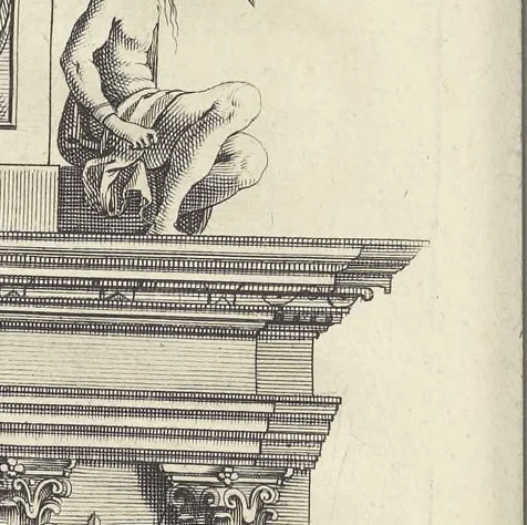 An illustration from Eloges et discours sur la triomphante reception du roy en sa ville de Paris, apres la reduction de la Rochelle : accompagnez des figures, tant des arcs de triomphe que des autres preparatifs, 1629, leaf 243